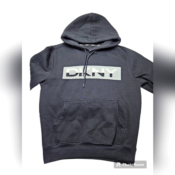 DKNY Mens Pullover Hoodie Black Sz S - Picture 6 of 7